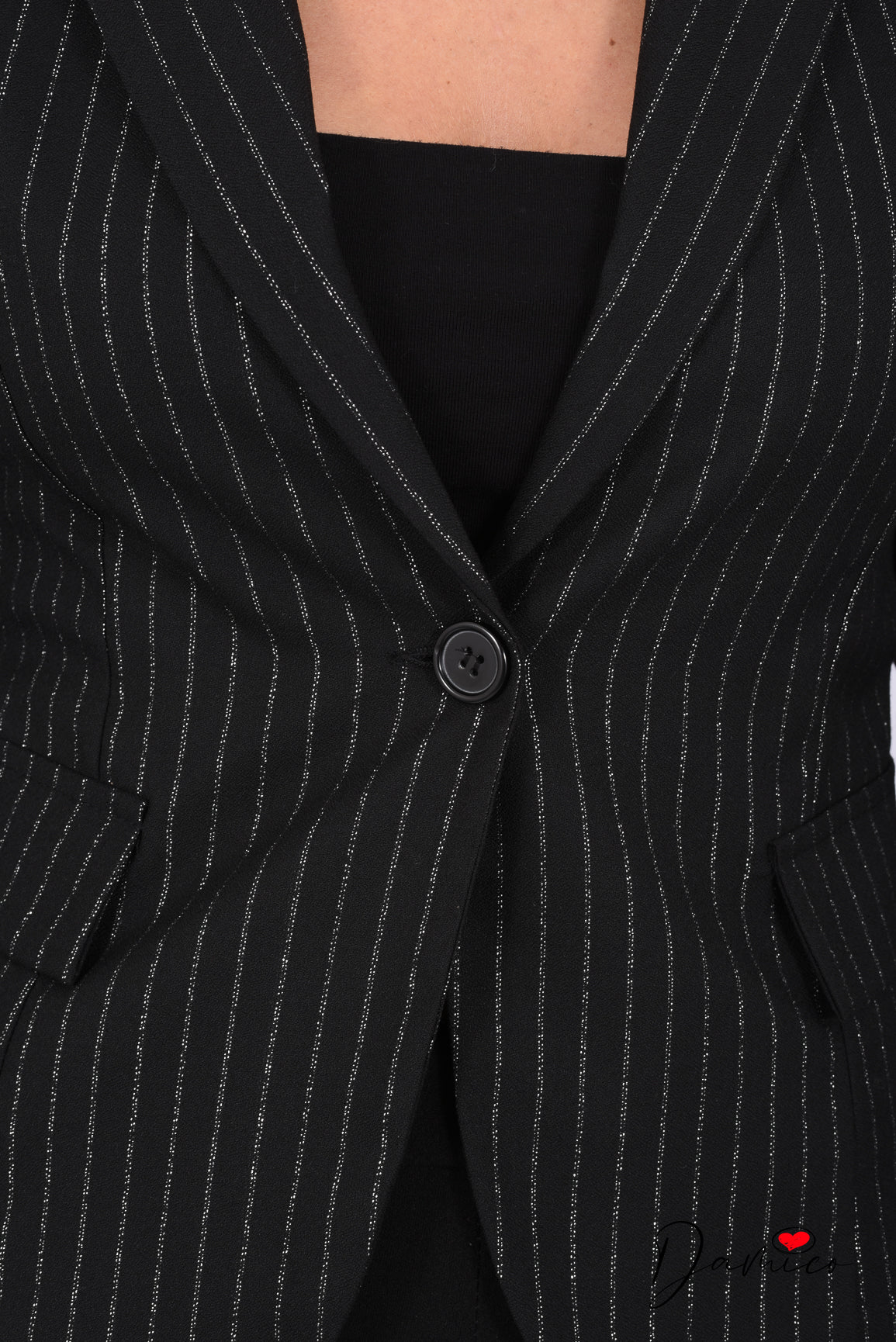 Blazer gessato argento