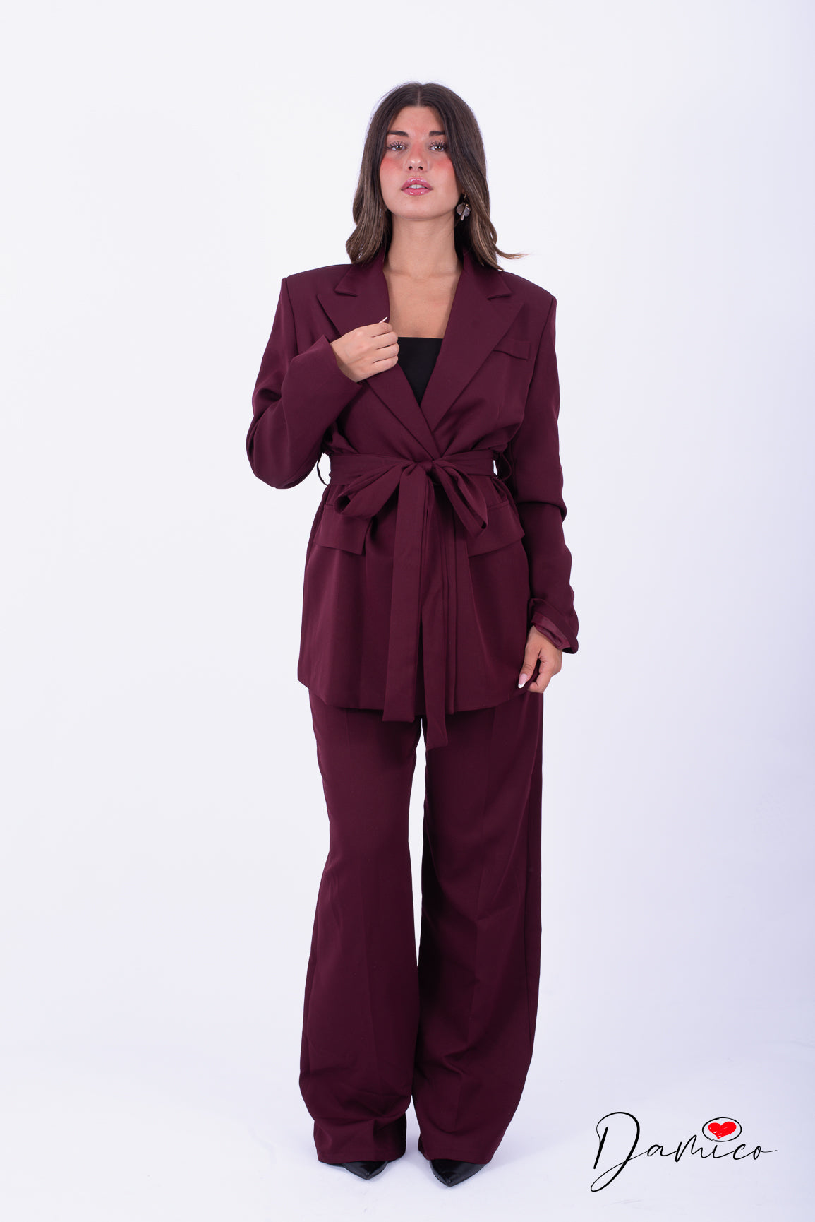 Completo blazer fusciacca + pantapalazzo