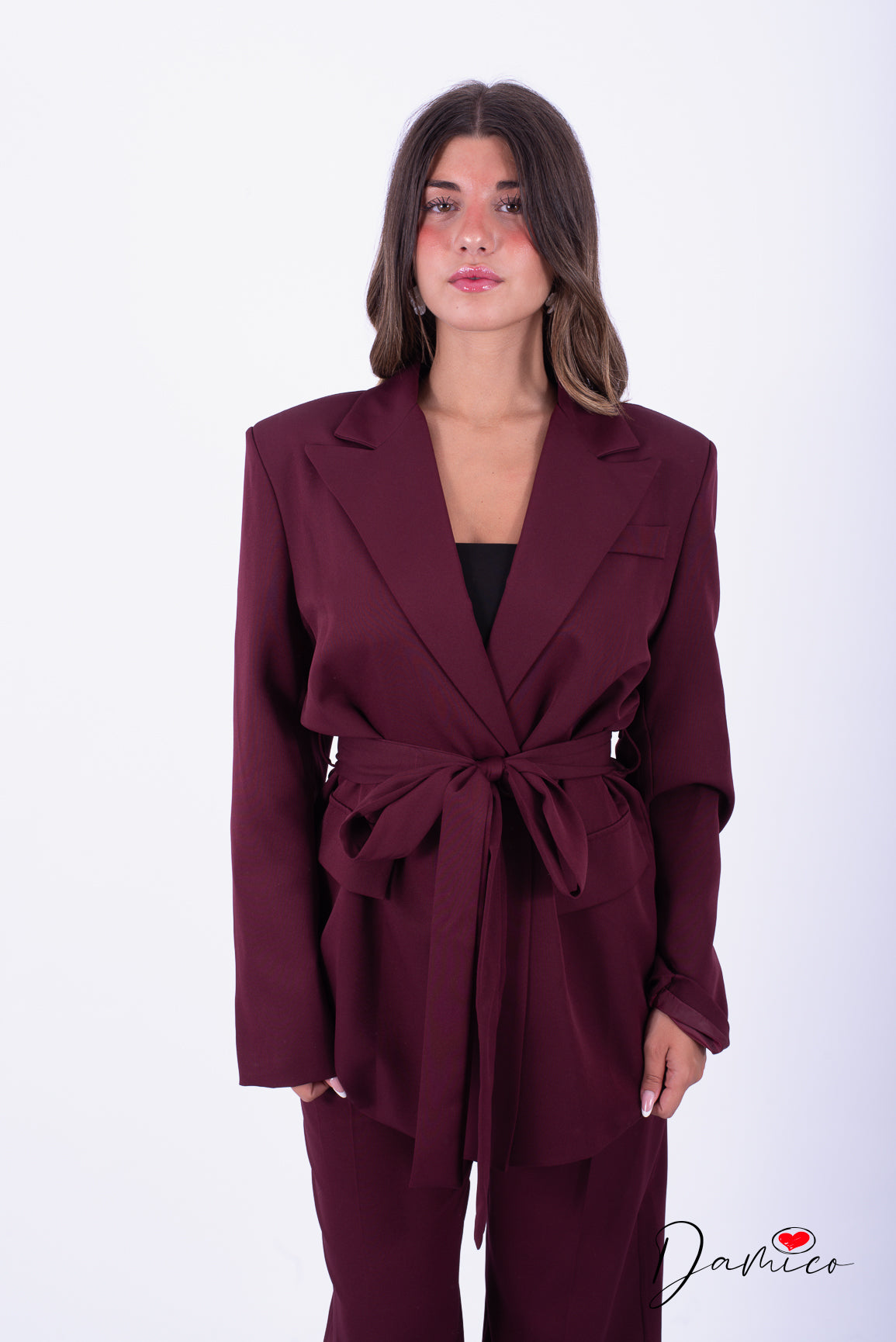 Completo blazer fusciacca + pantapalazzo