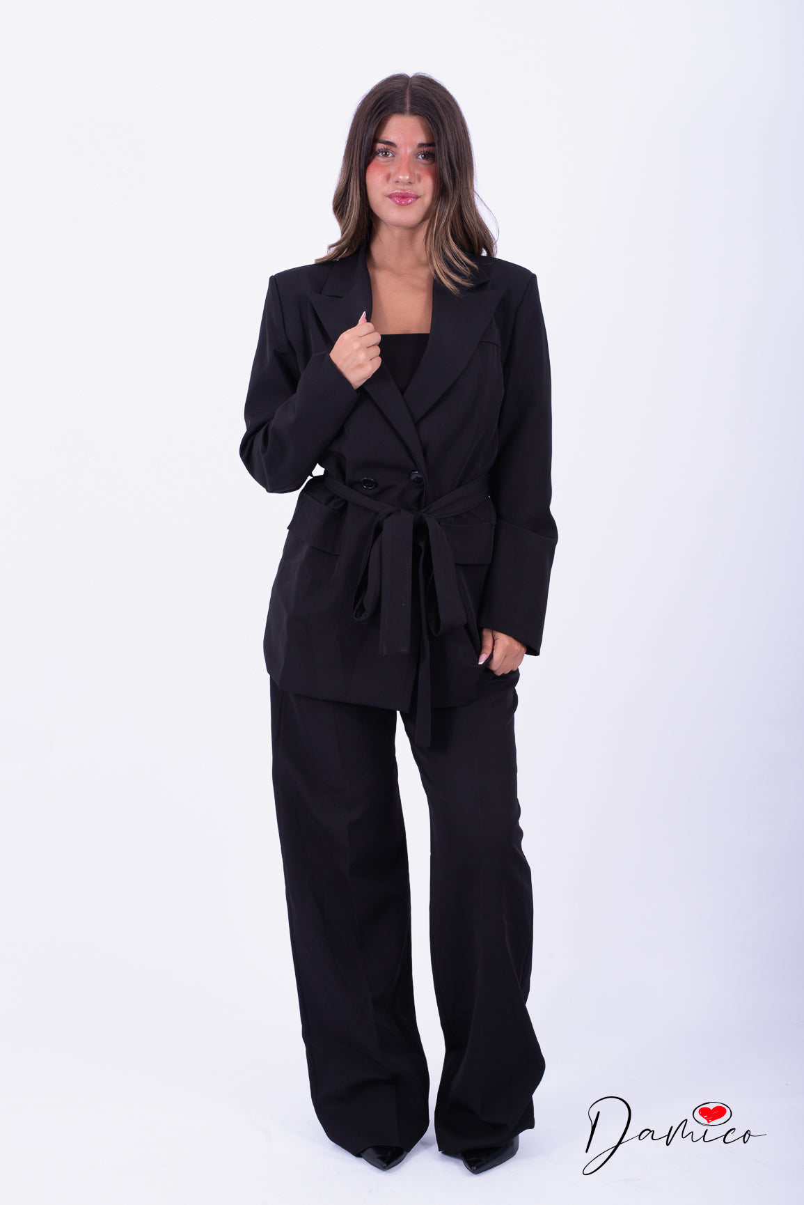 Completo blazer fusciacca + pantapalazzo