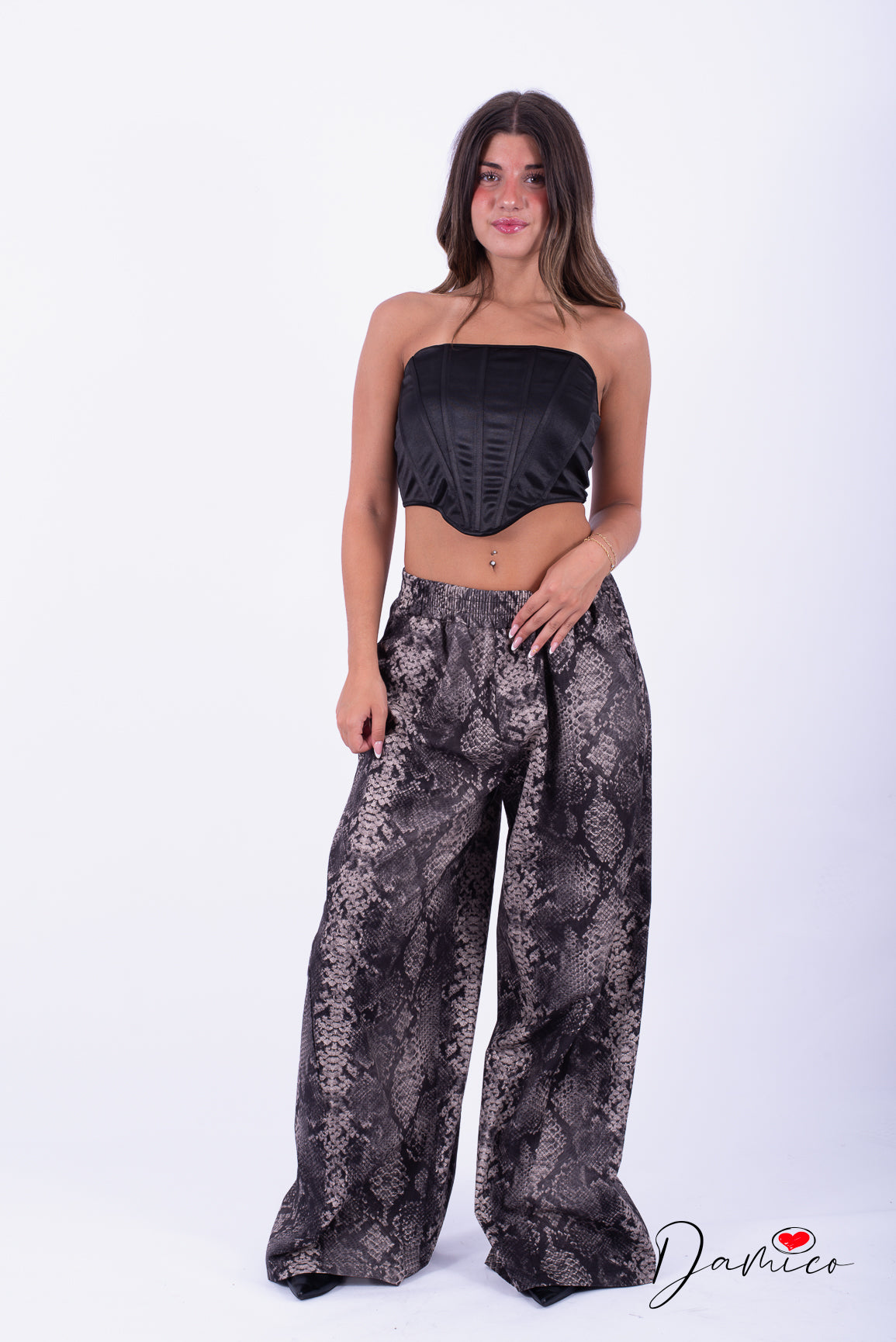 Pantaloni over pitonati