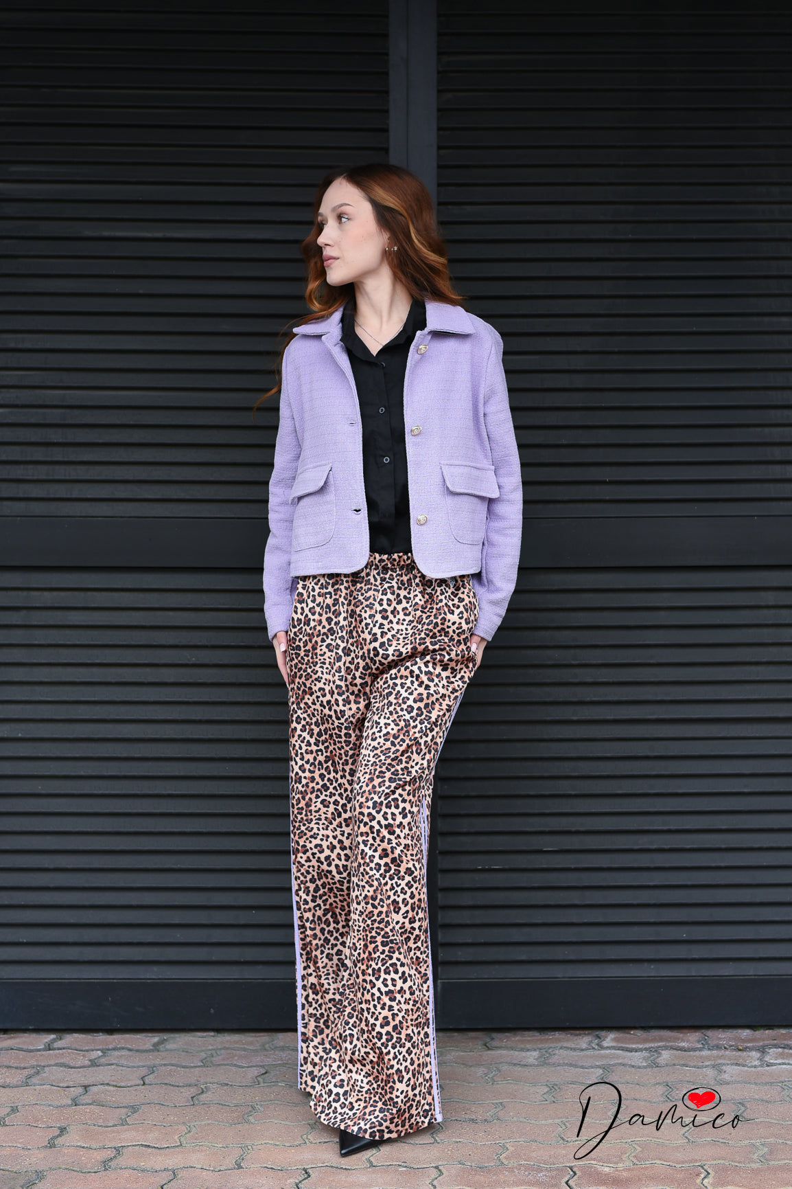 Giacca elegante textured bottoni oro