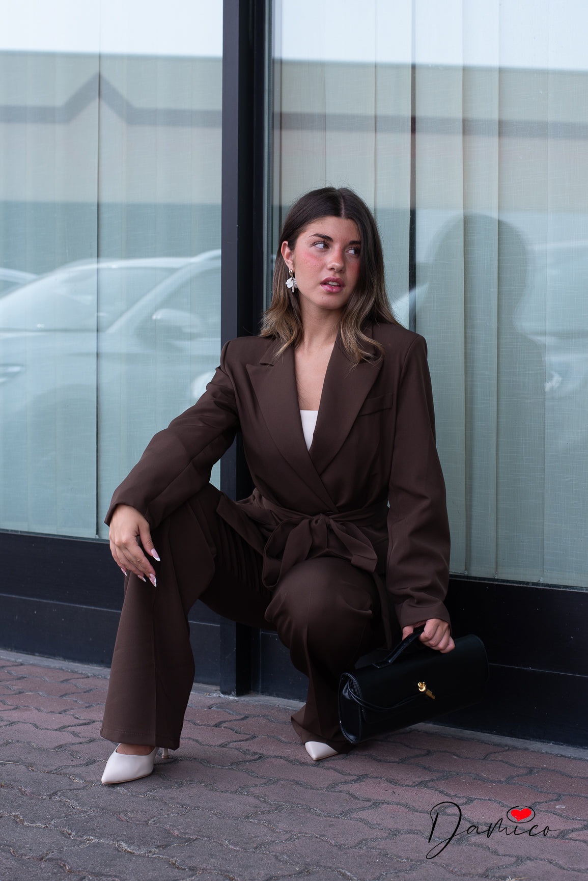 Completo blazer fusciacca + pantapalazzo