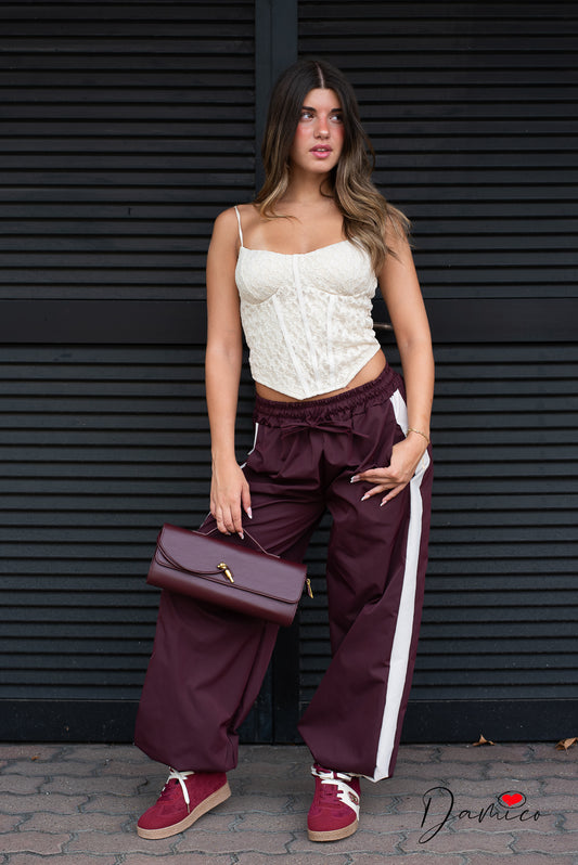 Pantaloni bicolor tek
