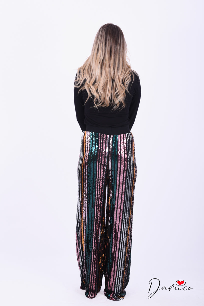 Pantalone multi paillettes