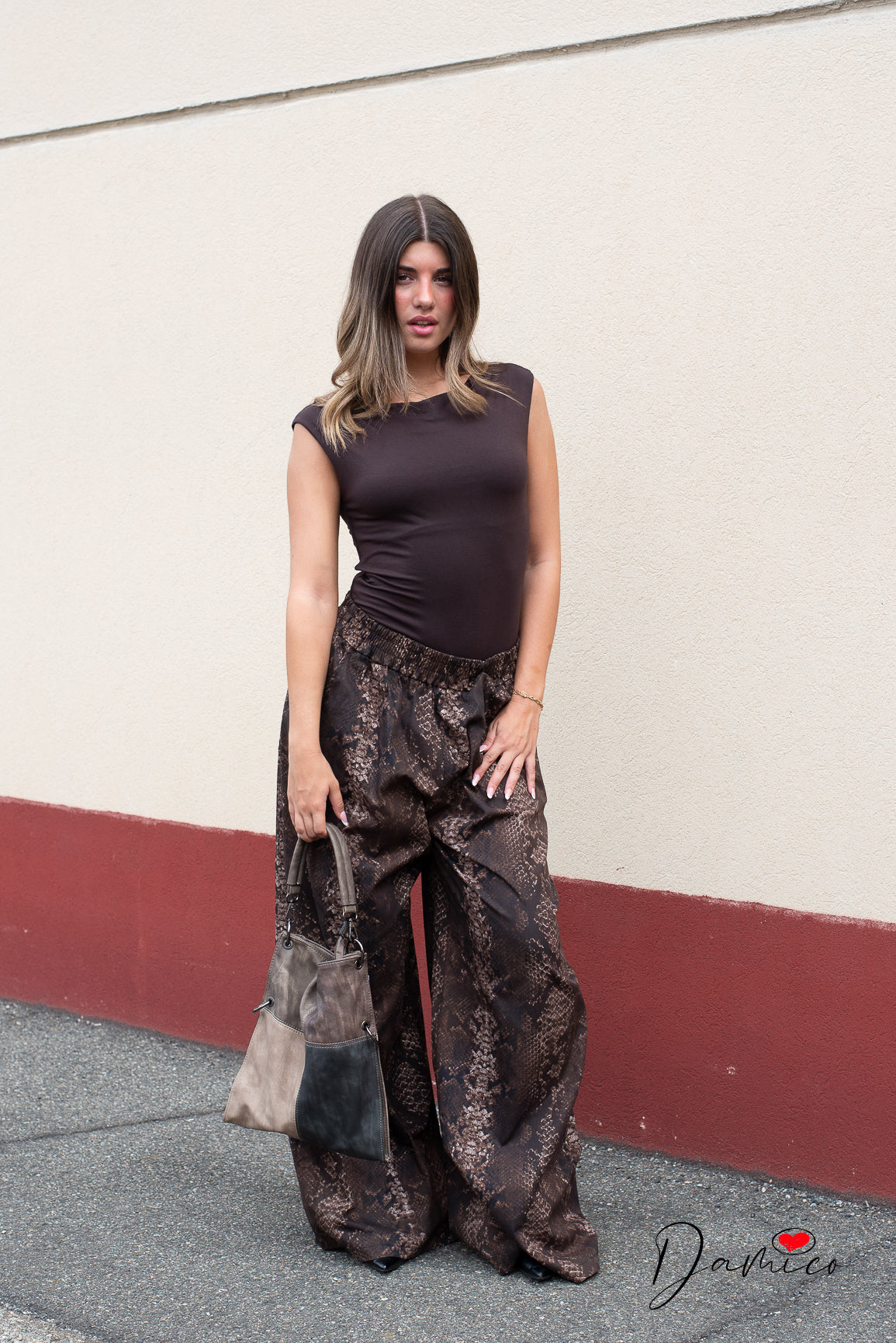 Pantaloni over pitonati
