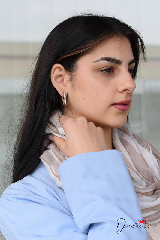 Brilliant rectangular earrings